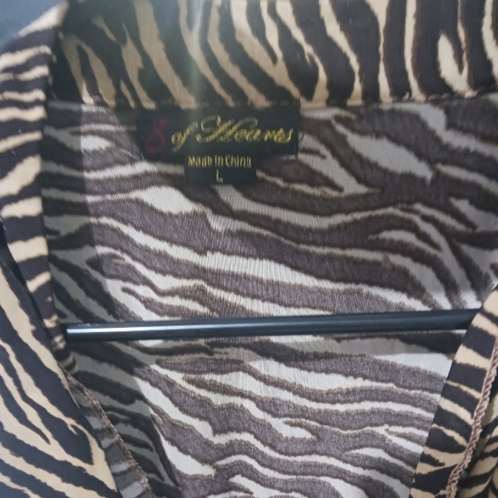 Women Animal printed zebra brown rurales sleveless blouse top - Picture 8 of 8